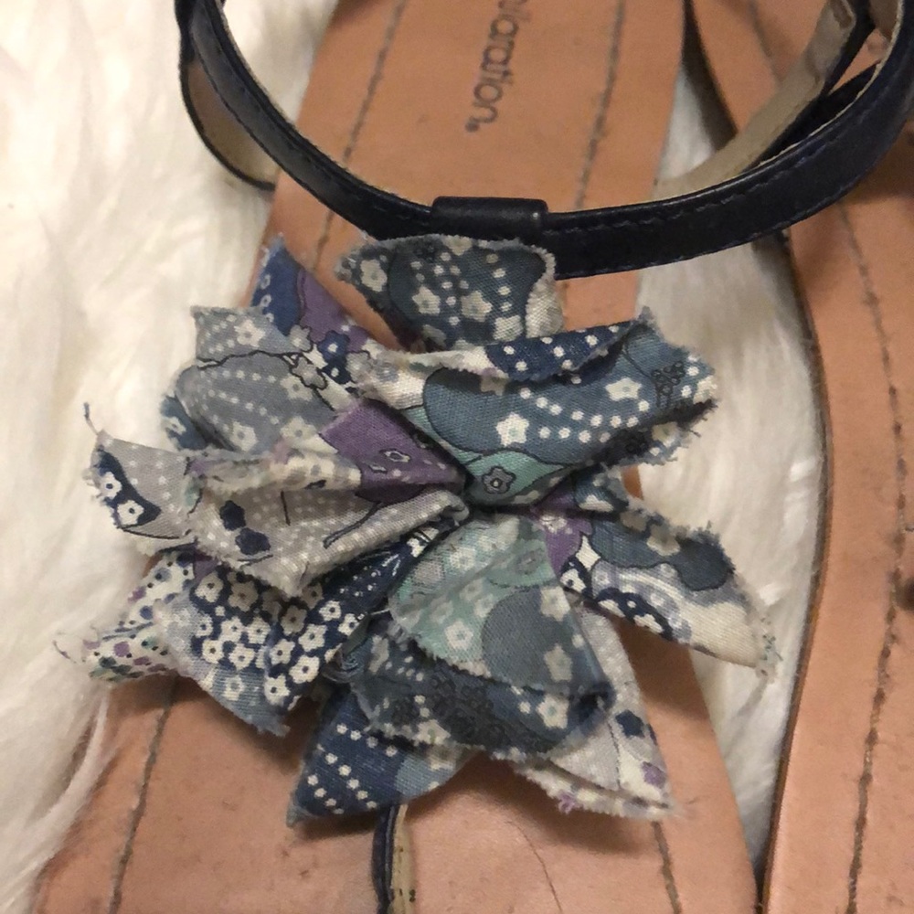 Floral Sandals (Navy, Multi) - Picture 2 of 3